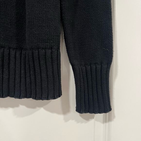 J Crew‎ Women's 100% Cotton Chunky Turtleneck Sweater in Black Size XS - Picture 2 of 9